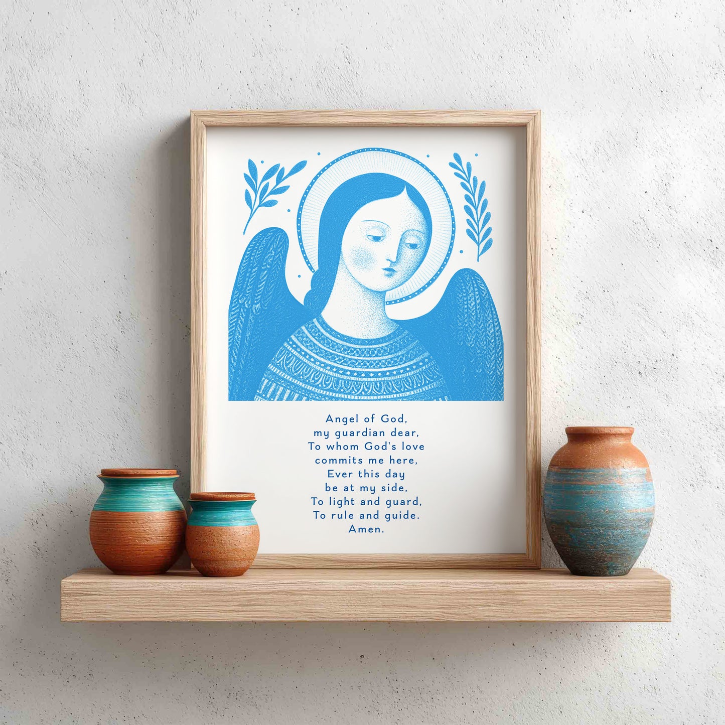 Guardian Angel for Girls Art Print - Deep Blue interior mockup 12 - p_8_girl_0000_Layer 4