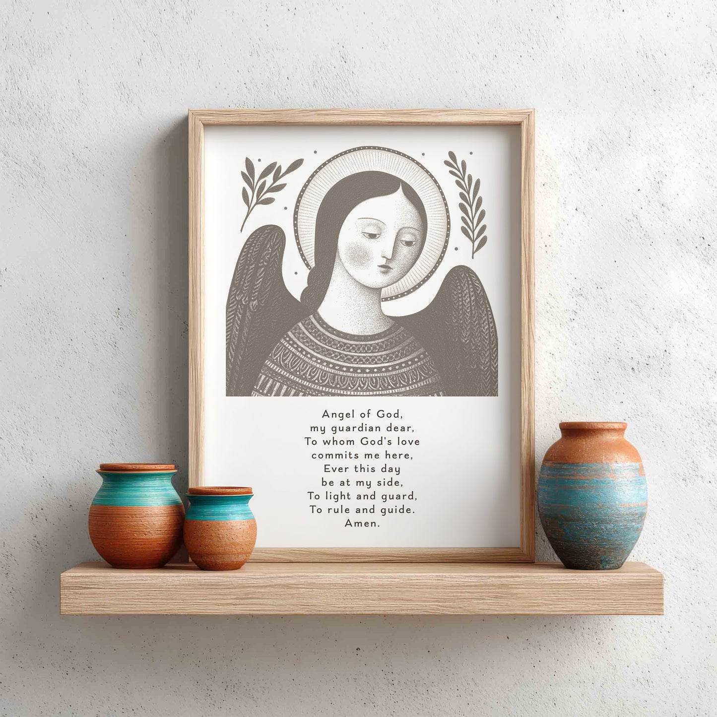 Guardian Angel for Girls Art Print - Brown interior mockup 11 - p_8_girl_0001_Layer 3