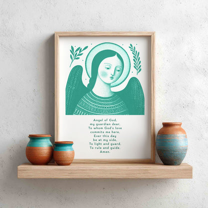 Guardian Angel for Girls Art Print - Teal interior mockup 13 - p_8_girl_0002_Layer 2