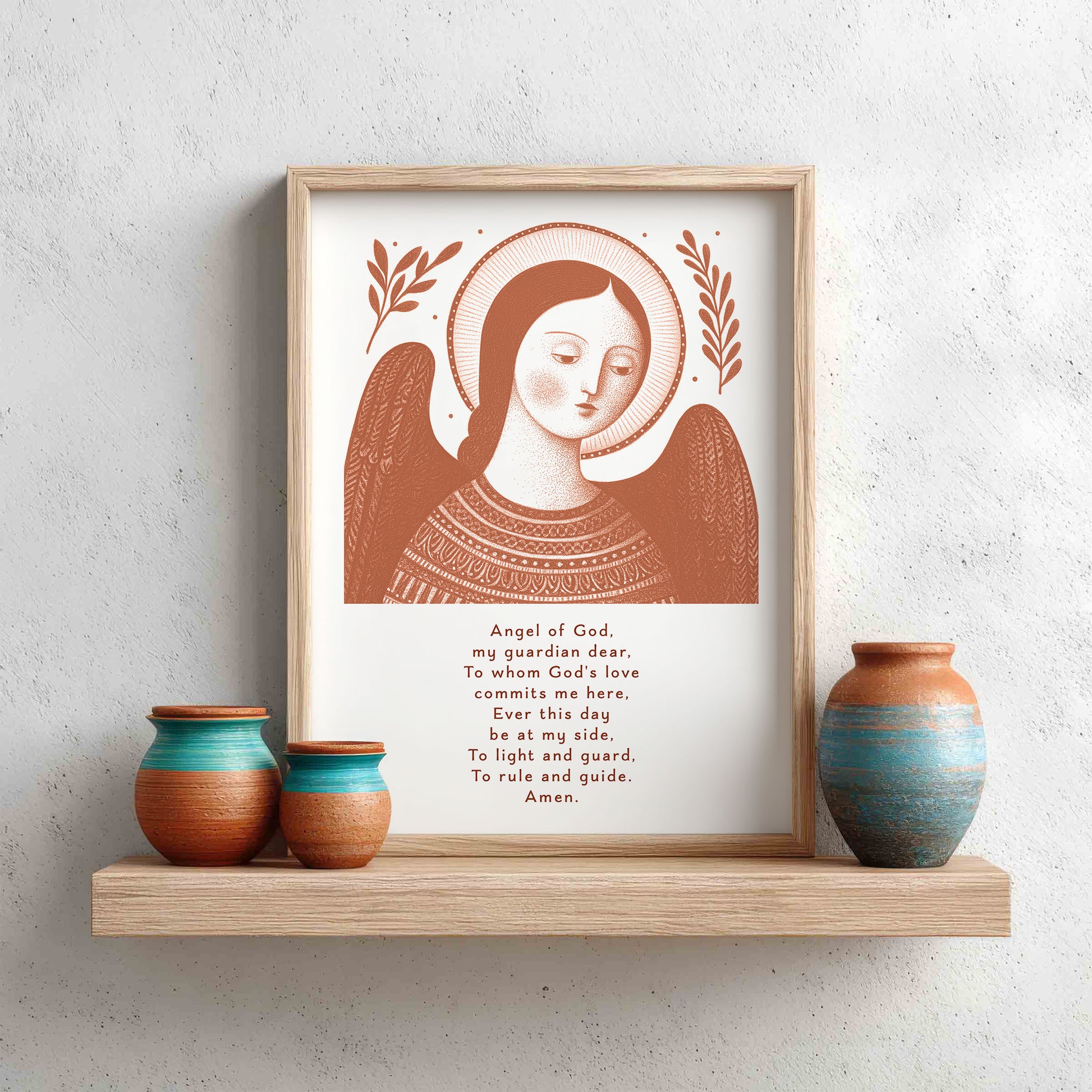Guardian Angel for Girls Art Print - Terracotta interior mockup 10 - p_8_girl_0003_Layer 1