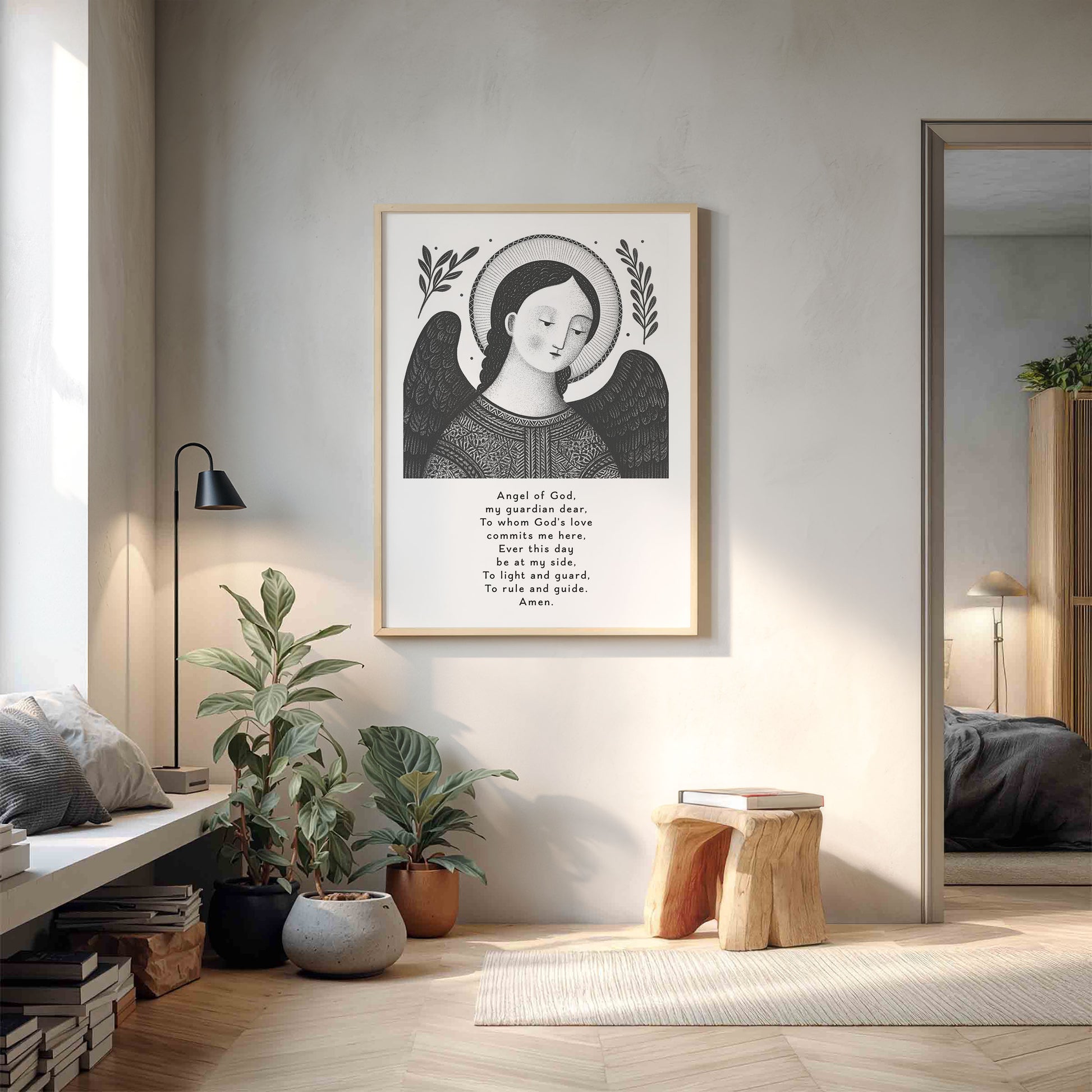 Guardian Angel for Boys Art Print - Black interior mockup 12 - p_9_boy_0001_Layer 9