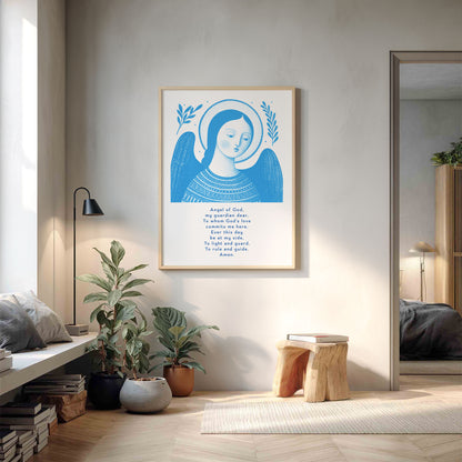 Guardian Angel for Girls Art Print - Deep Blue interior mockup 13 - p_9_girl_0002_Layer 8