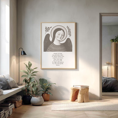 Guardian Angel for Girls Art Print - Brown interior mockup 12 - p_9_girl_0003_Layer 7