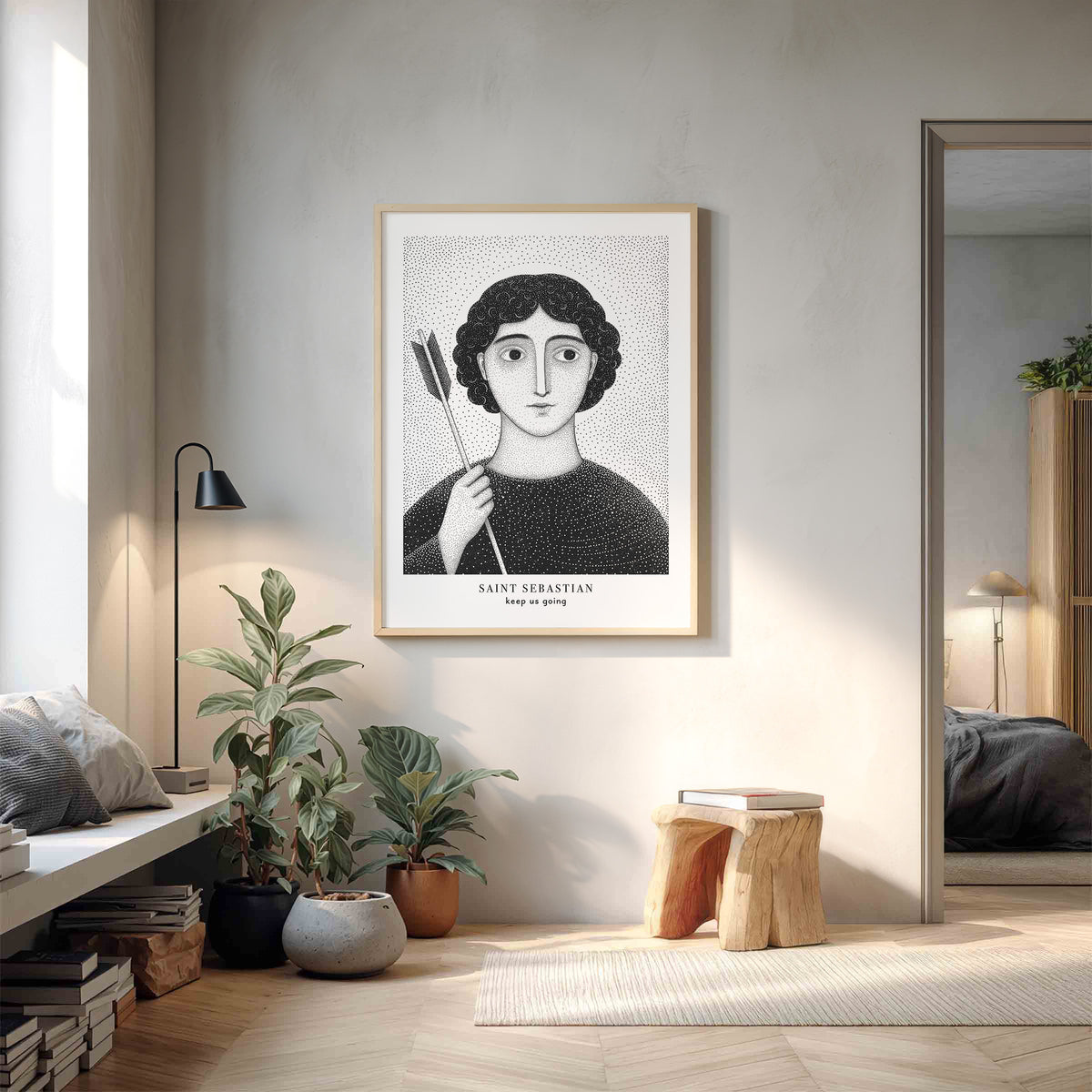 Black St Sebastian Art Print gallery 2