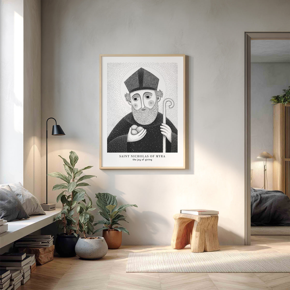 Black St Nicholas of Myra Art Print gallery 2