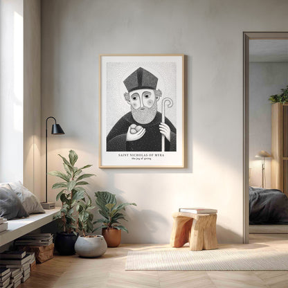 Black St Nicholas of Myra Art Print gallery 2
