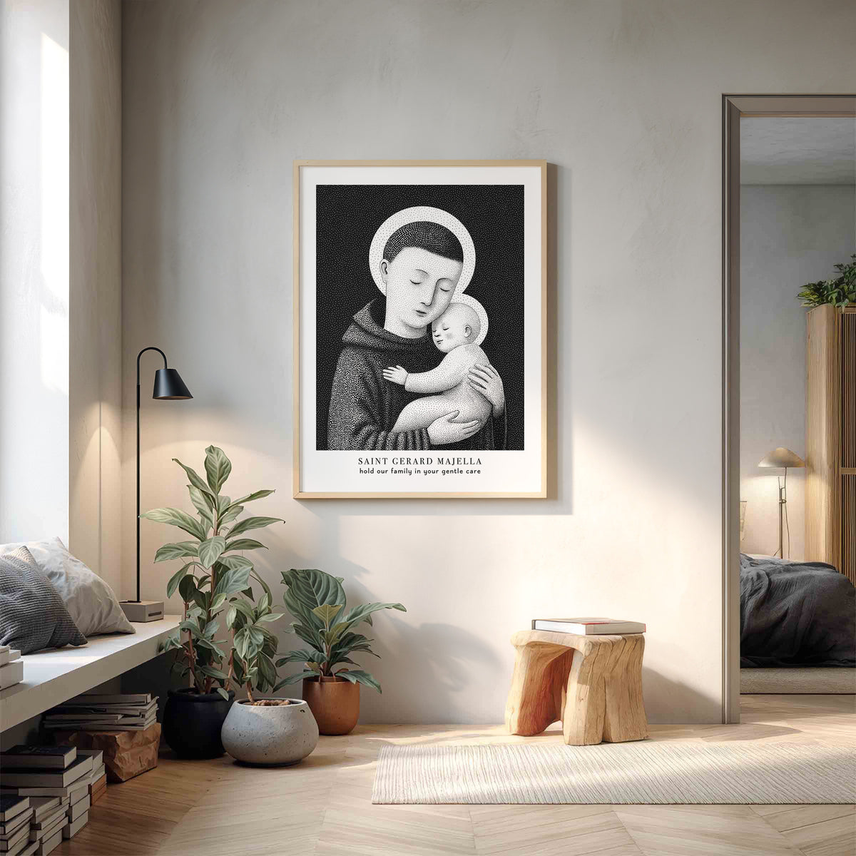 Black St Gerard Majella Art Print gallery 2