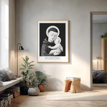 Black St Gerard Majella Art Print gallery 2