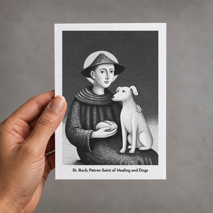 Black St Roch card held in a hand