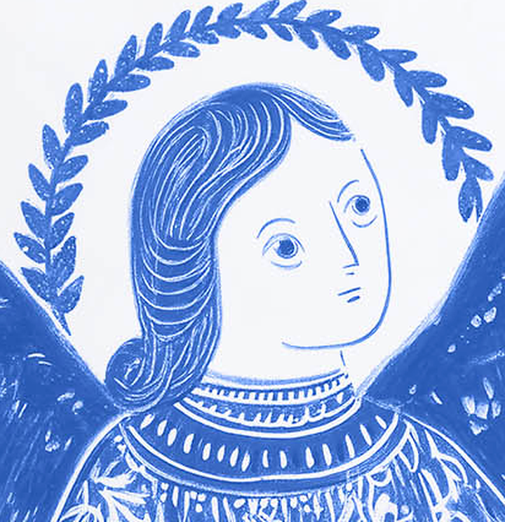 St Michael artwork in Blue